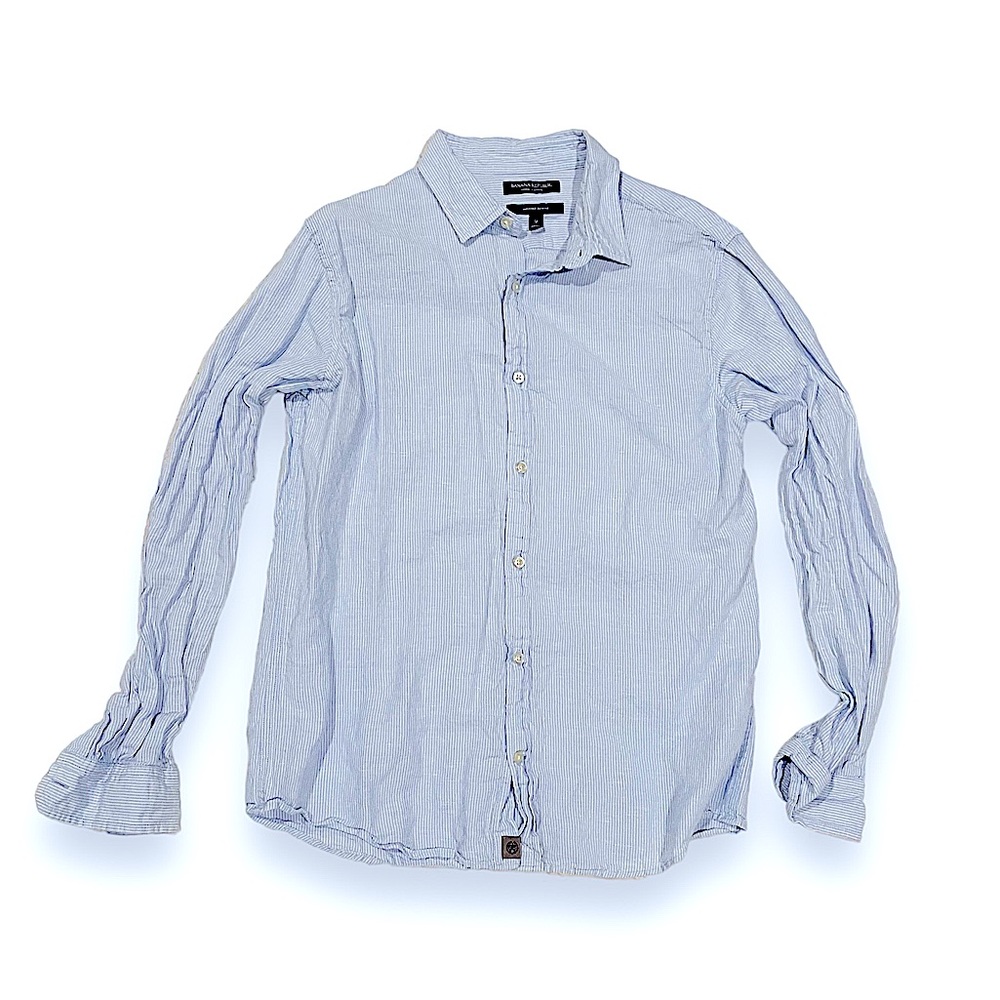 Casual Blue Pinstripe Banana Republic Shirt Vintage Feel